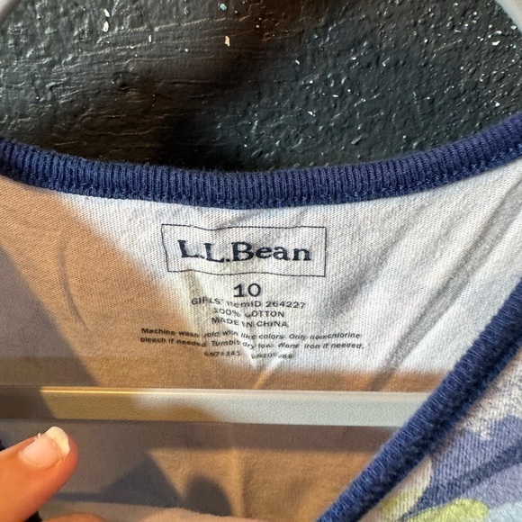 L.L. Bean Cotton Blue Green Purple Polka Dot Long Sleeve Dress Size 10 - Picture 2 of 3